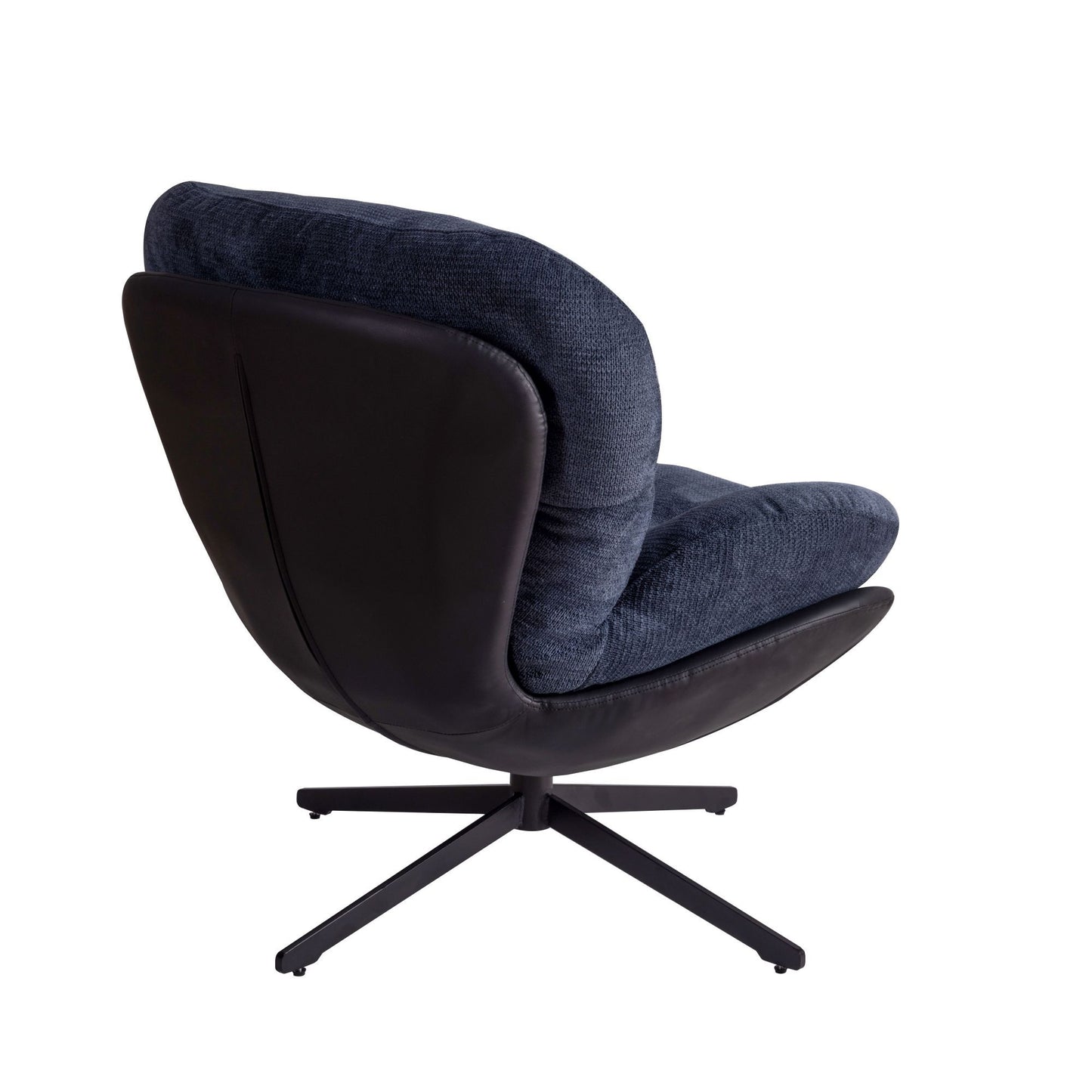 360ÔøΩÔøΩ Swivel Office Chair, Modern Chenille Chair With And Metal Base Frame, No Wheels, Accent Chair - Dark Blue