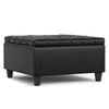 Harrison - Small Square Coffee Table Storage Ottoman - Black