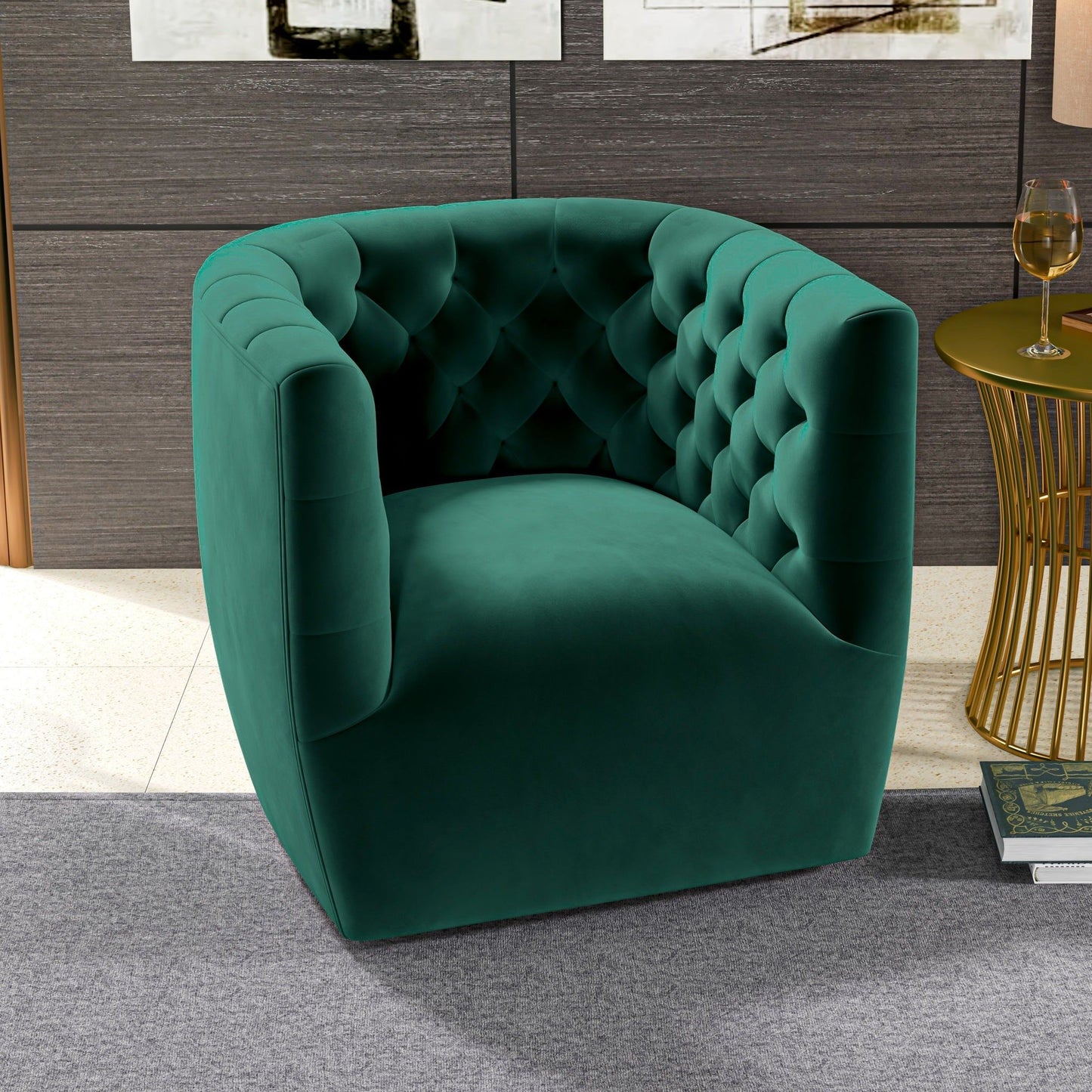 Delaney - Swivel Stylish Chair - Green