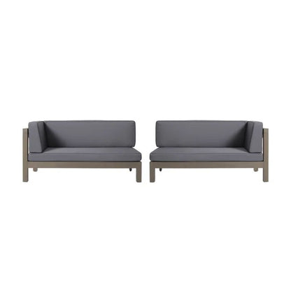 Brava - X Back Left Right Corner Bench Set - Dark Gray