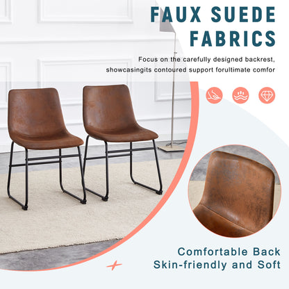 (Set of 4) Retro Chairs, Comfortable Bar Stools, Suitable For Industrial And Vintage Style Environments - Brown
