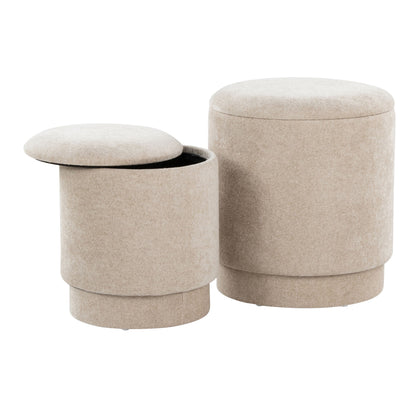Marla - Upholstered Contemporary Ottoman Set - Beige