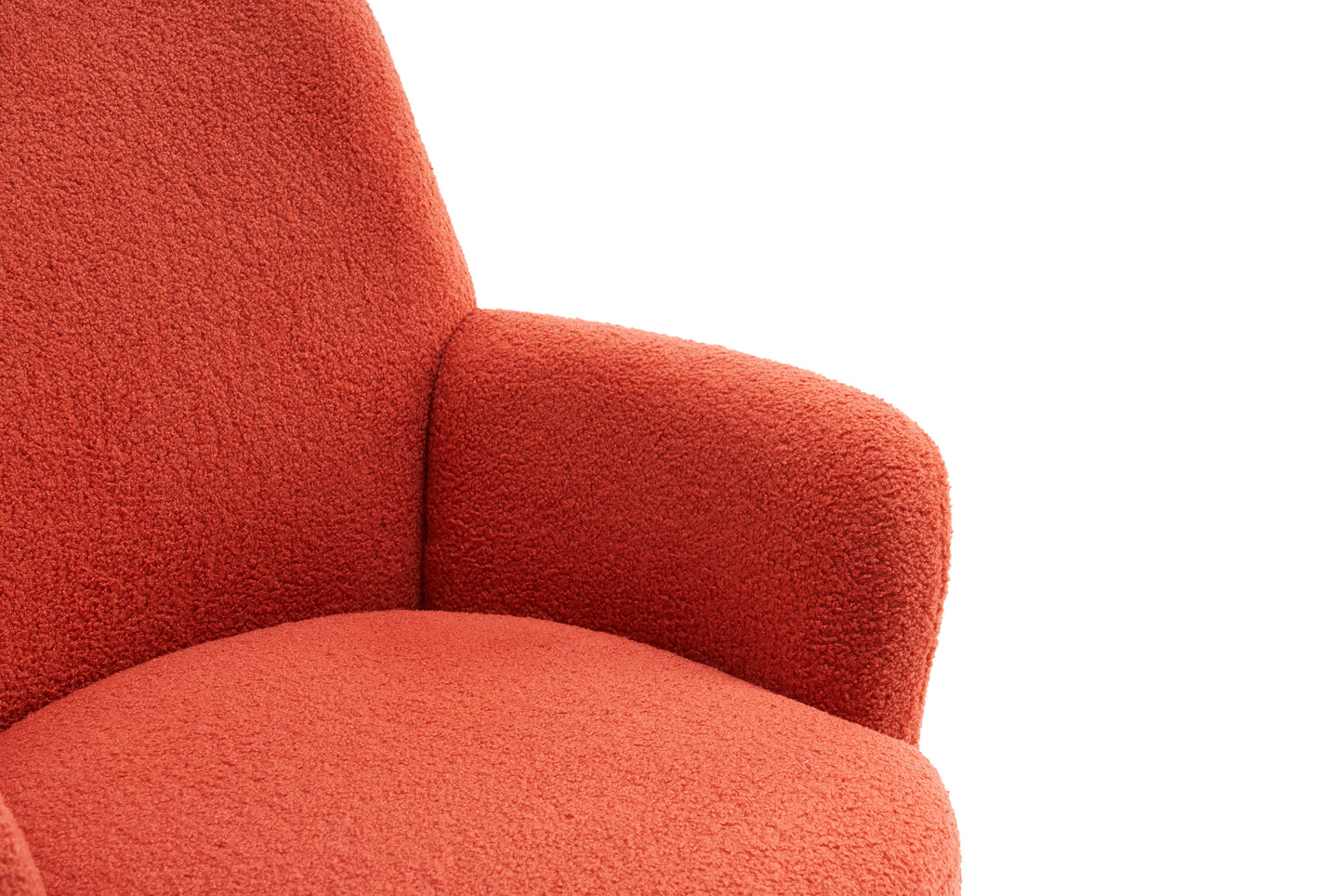 Teddy Swivel Barrel Chair, Swivel Accent Chairs Armchair For Living Room, Reading Chairs For Bedroom Comfy, Round Barrel Chairs With Gold Stainless Steel Base - Orange