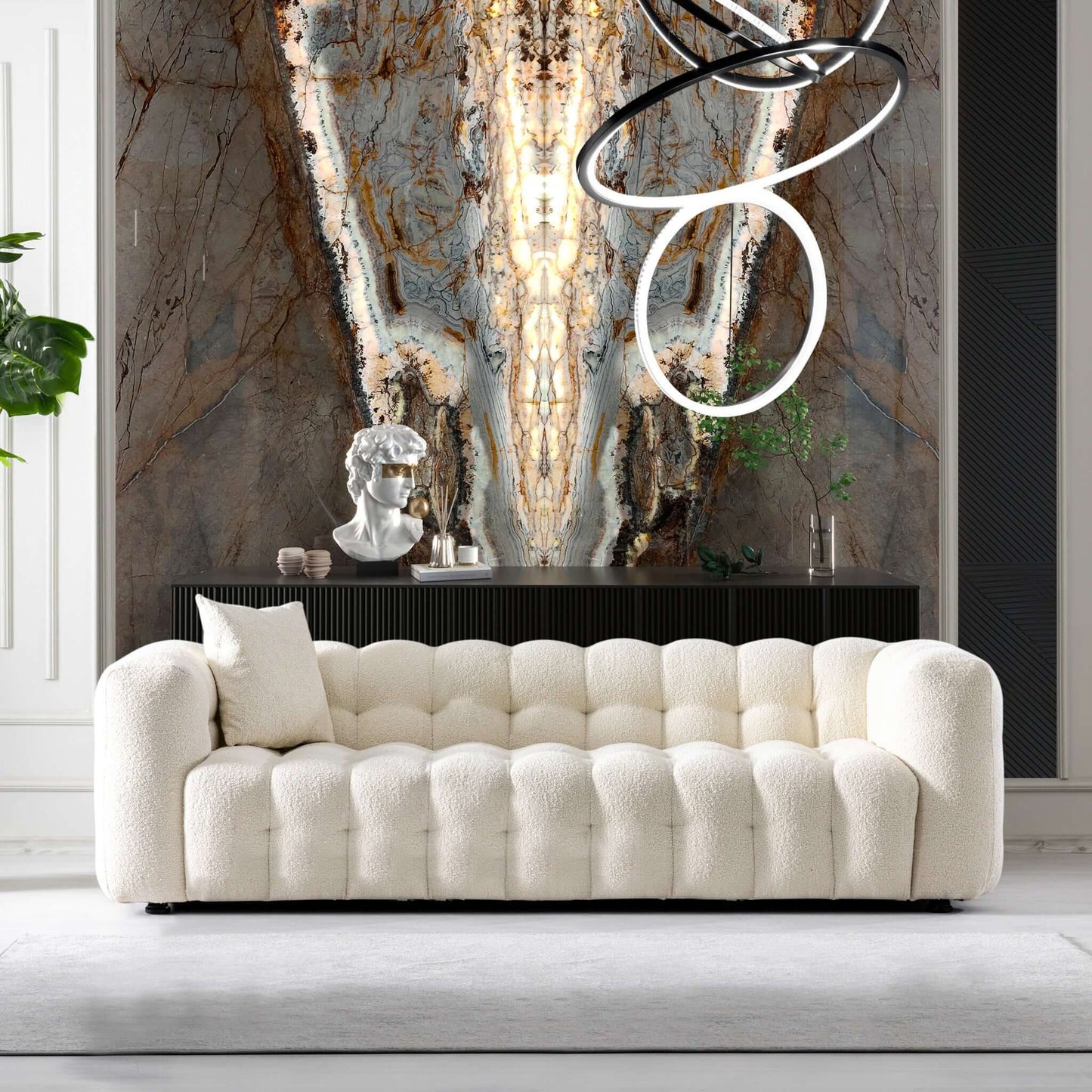 Eden - Modern Tufted Chesterfield Sofa - Cream