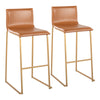 Mara - Contemporary Barstool (Set of 2) - Gold / Camel