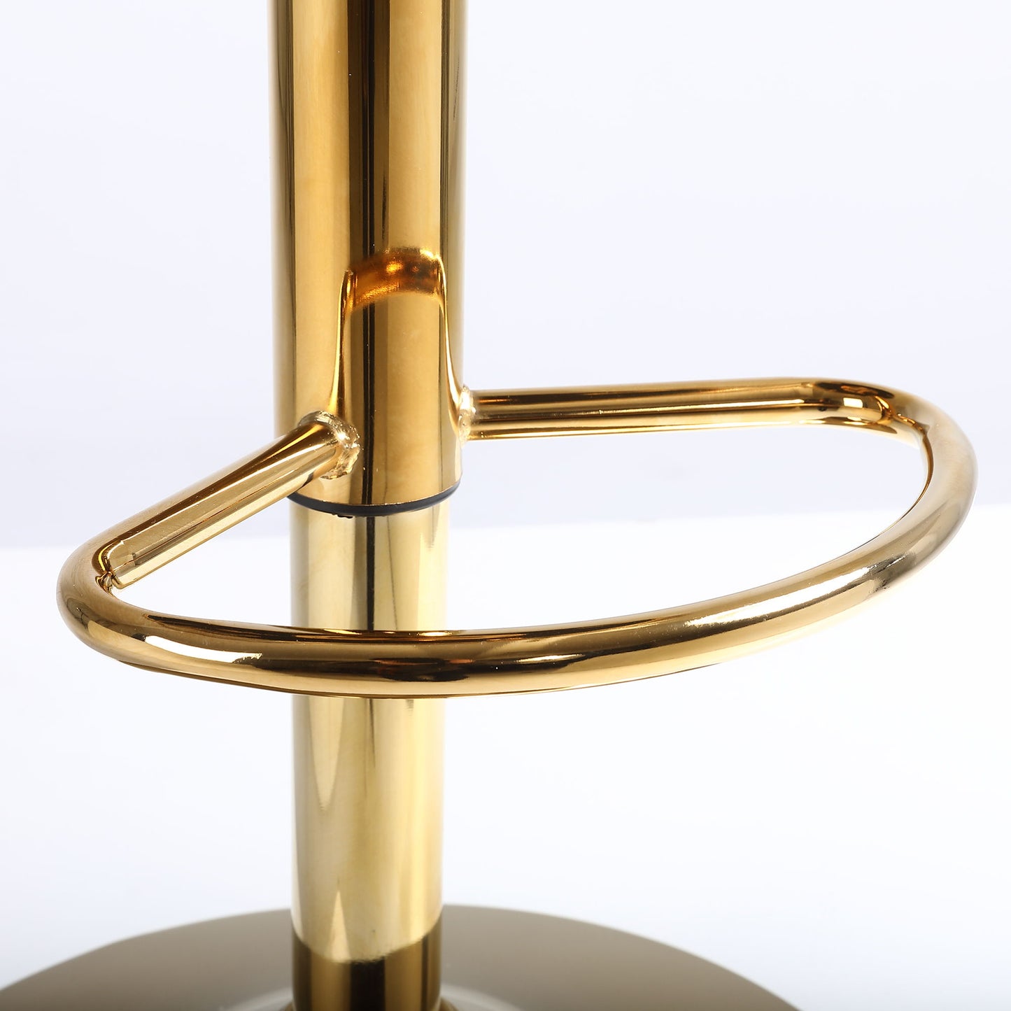 Velvet Bar Chair, Pure Gold Plated, Unique Design, 360 Degree Rotation, Adjustable Height, Suitable For Dining Room And Bar, (Set of 2) - Gray