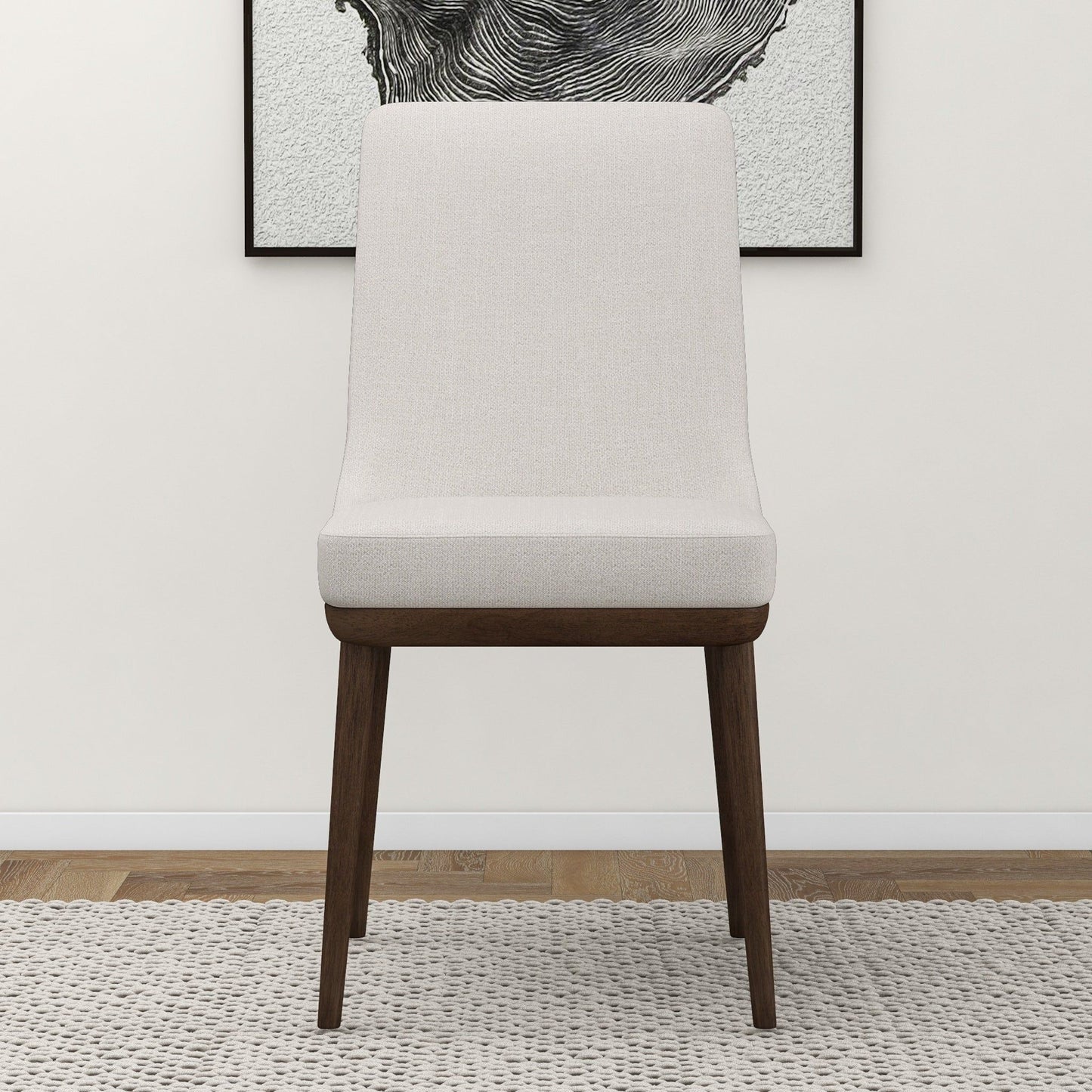 Kate - Mid-Century Modern Dining Chair (Set of 2) - Fabric - White