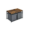 Monty - Wood Grain 3 Piece Coffee Table Set With Raised Edges (Set of 3) - Weathered Oak