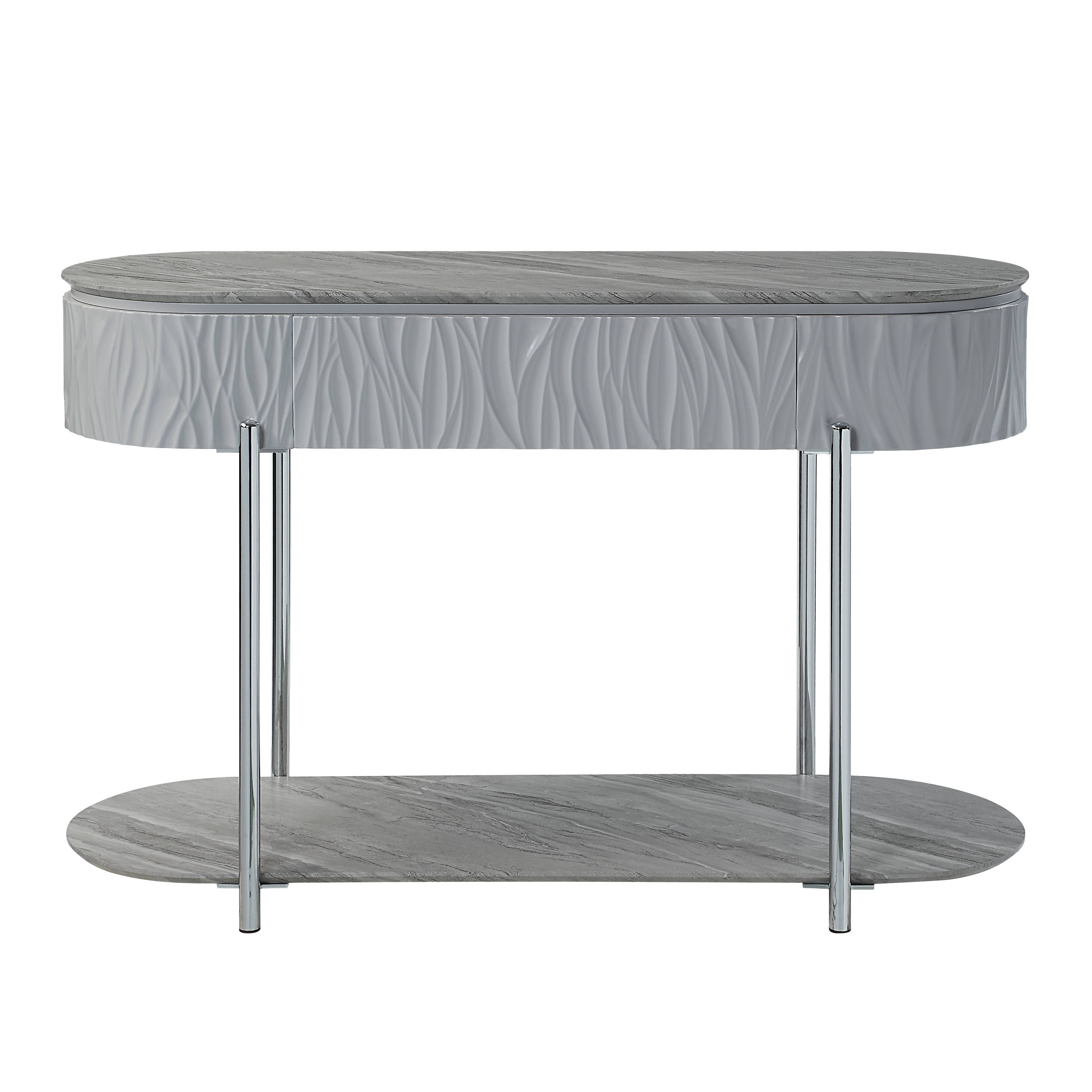 Yukino - High Gloss Sofa Table - Gray