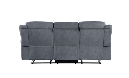 Zubaida - Two Tone Velvet 3 Piece Recliner Living Room Set - Gray
