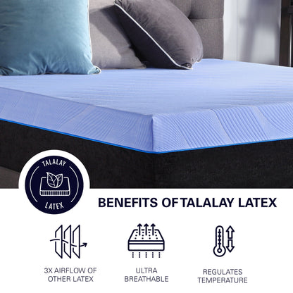 Refresh - 12" King Size Hybrid Cooling Fast Responding Latex Foam And Coil Mattress - Blue