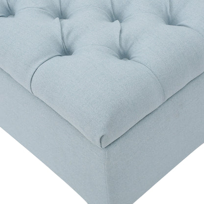 Glouster - Contemporary Storage Ottoman With Button Tufting - Blue