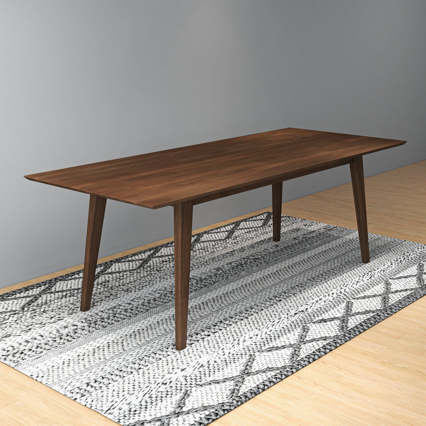 Levi - Modern Style Rectangular Dining Table - Brown