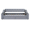 Twin Size Upholstered Daybed With Storage Armrests And USB Port - Gray