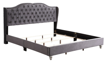 Queen Upholstered Transitional Bed - Gray