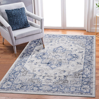 Marfi - 6' X 9' Oriental Area Rug - Blue / Gray