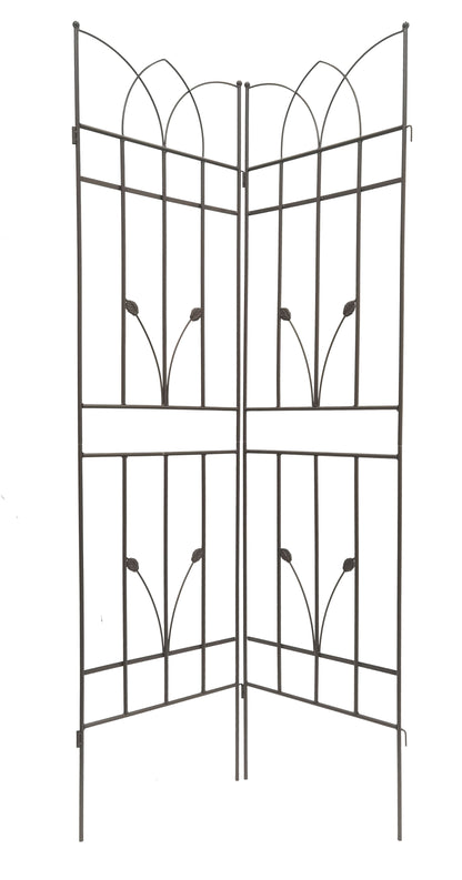 2 Pack Metal Garden Trellis Rustproof Trellis For Climbing Plants Outdoor Flower Support - Brown