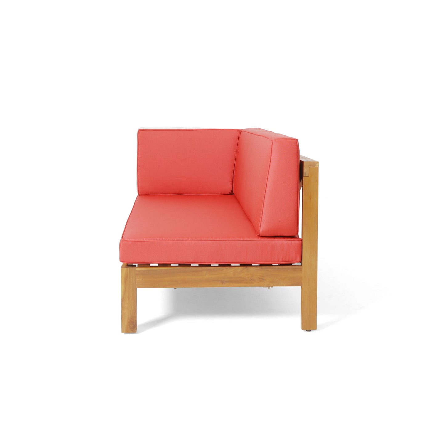 Brava - X Back Corner Bench L With Coffee Table - Red