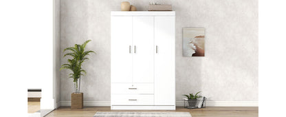 3 Door Wardrobe With 2 Drawers - White