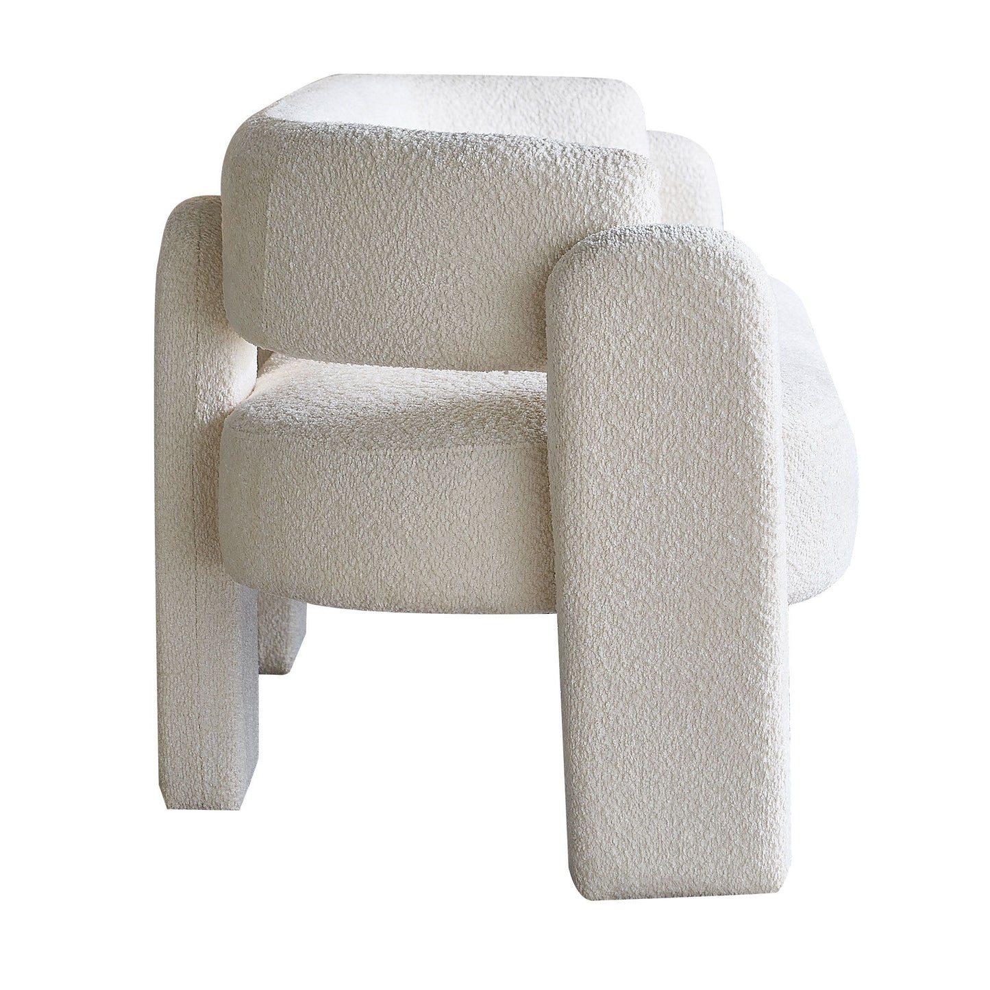 Boucle Upholstery Modern Sofa For Living Room - Beige
