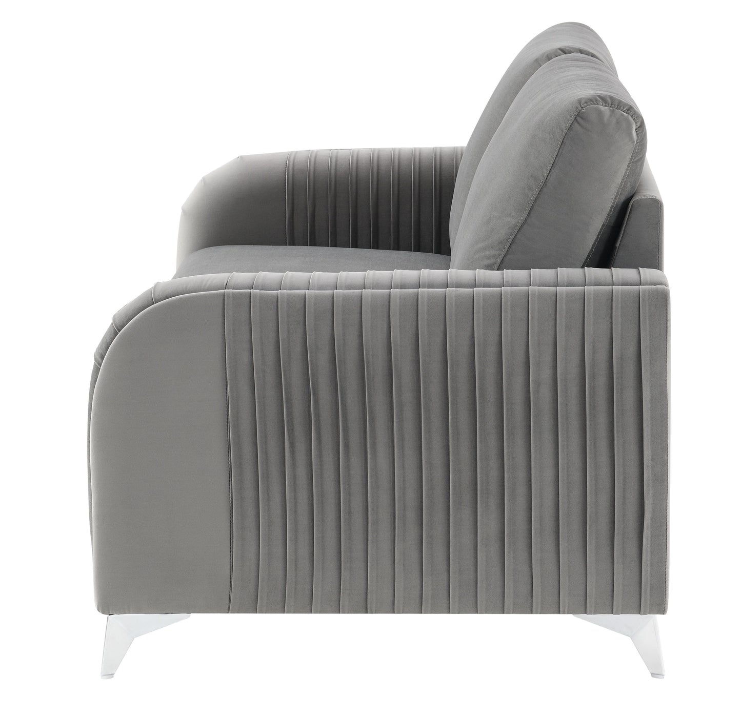 Wenona - Velvet Loveseat - Gray