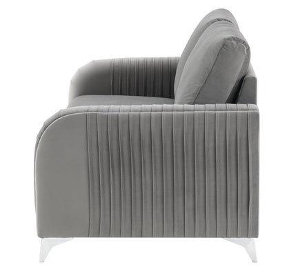 Wenona - Velvet Loveseat - Gray