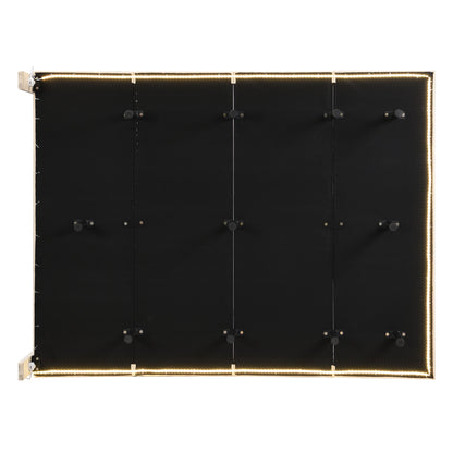 Queen Size Upholstered Bed With Sensor Light And Headboard, Floating Platform Bed - Beige