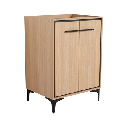 Modern Bathroom Vanity Cabinet With Soft Closing Doors - Oak