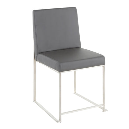 Fuji - Contemporary High Back Dining Chair (Set of 2) - Gray