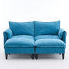 Convertible Combination Sofa, Sofa U Shaped, Sofa With Footstools With Storage Sofa For Living Room, Living Room 2 Seater Combination Sofa - Blue