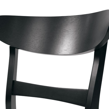Dining Chair (Set of 2), Mid Century Dining Chairs With Cushioned Seats And Wood Frame - Light Beige / Black