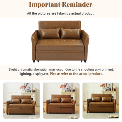 Convertible Sleeper Bed, Adjustable Oversized Armchair With 3 USB Ports For Small Space - Brown