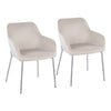 Daniella - Contemporary Dining Chair (Set of 2) - Cream / Chrome