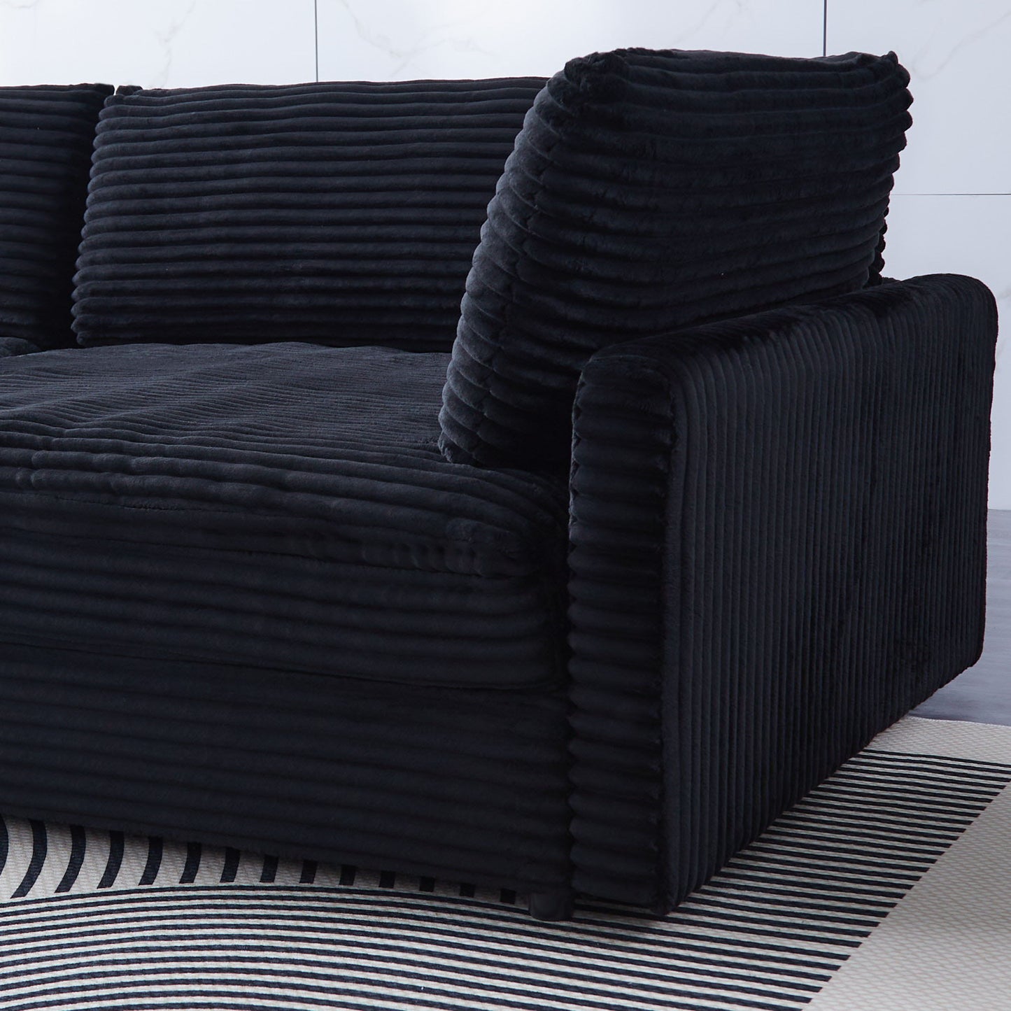 2 Throw Pillows, Four Backrests, Opening Up A New Style For The Living Room's Casual Area - Black