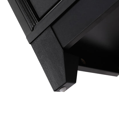 TV Stand For TVs Up To 65", Modern Entertainment Center Media Console Cabinet With 2 Spacious Storage Space, Solid Wood Legs For Living Room - Black