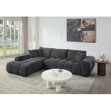 Chosen - Sectional Sofa With Toss Pillows And 1 Chaise - Gray