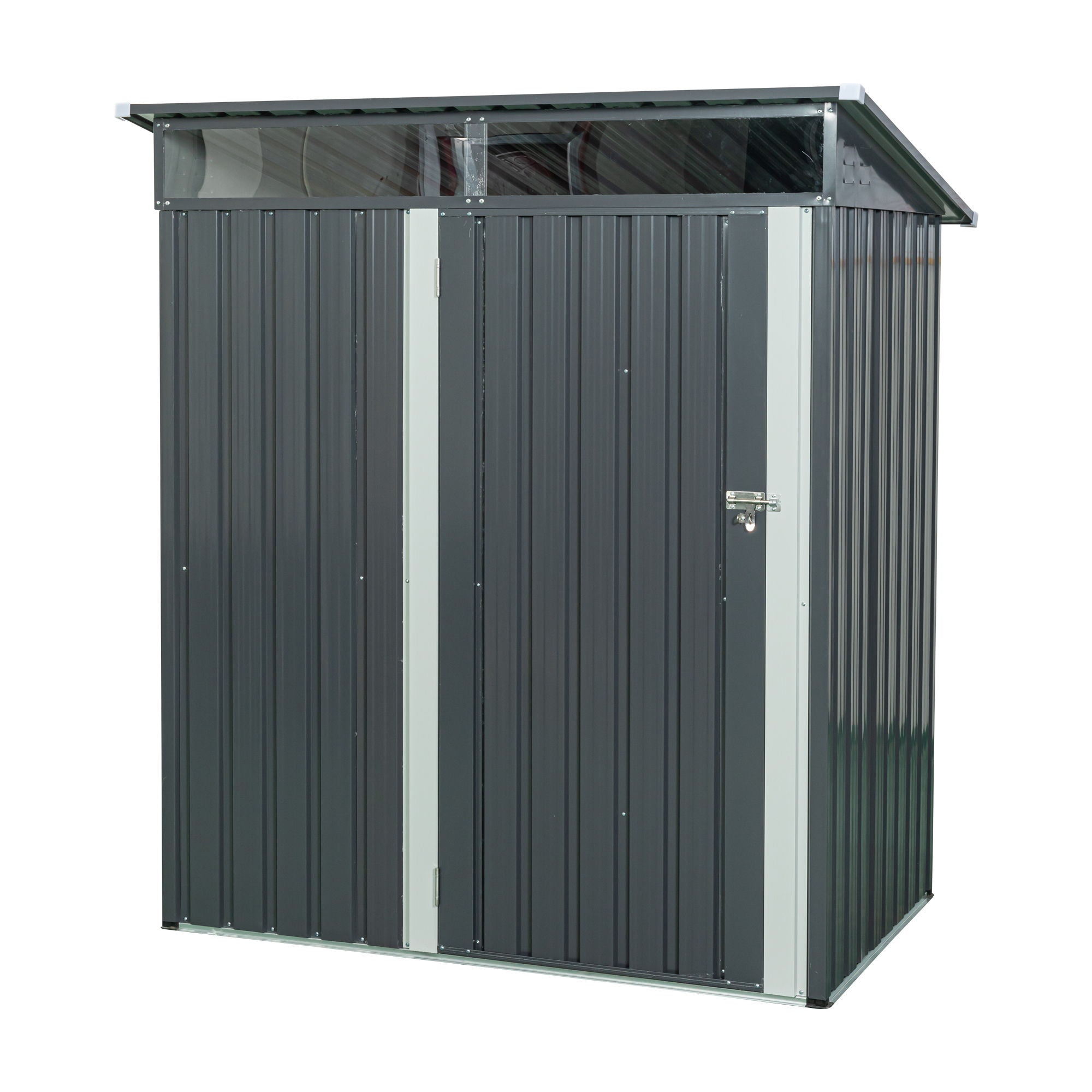 Tc53G Outdoor Metal Storage Shed Transparent Plate - Gray