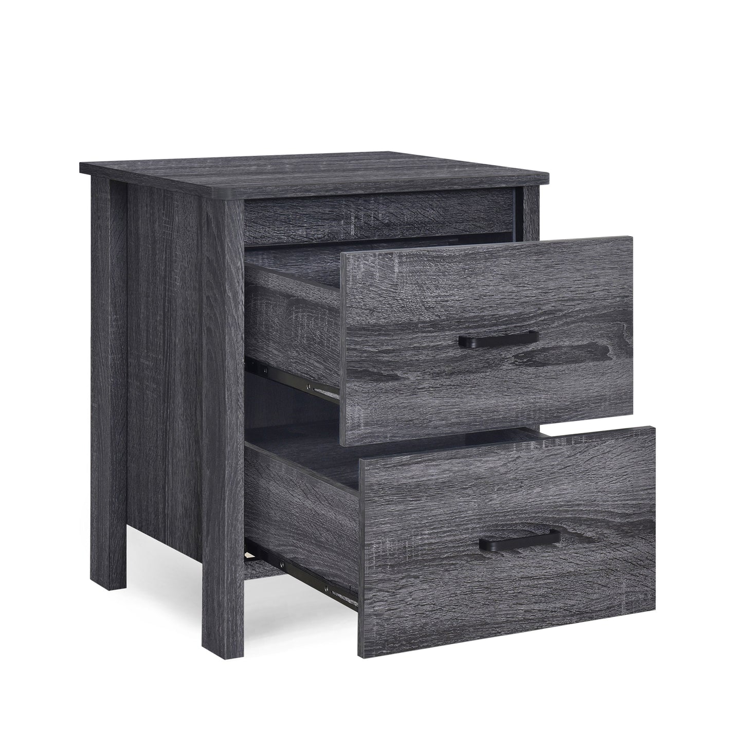 Titeca - Contemporary 2 Drawer Nightstand - Dark Gray