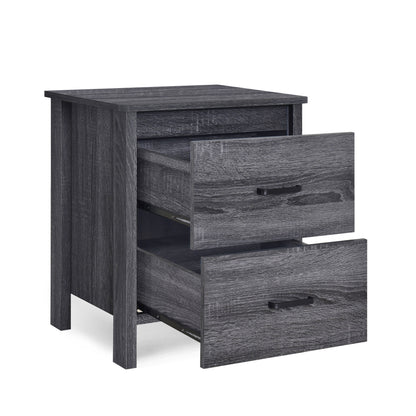 Titeca - Contemporary 2 Drawer Nightstand - Dark Gray