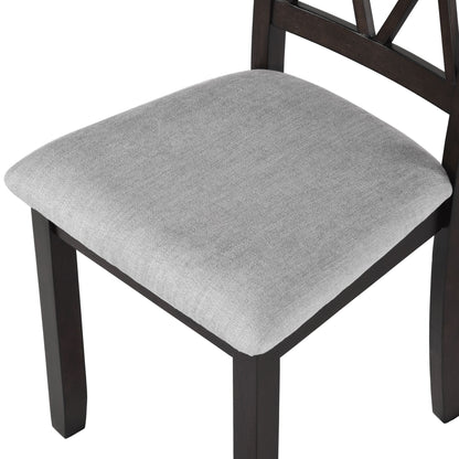 3 Piece Kitchen Dining Set With Drop Leaf Dining Table And 2 Dining Upholstered Chairs, Dining Room Set For Small Places - Espresso