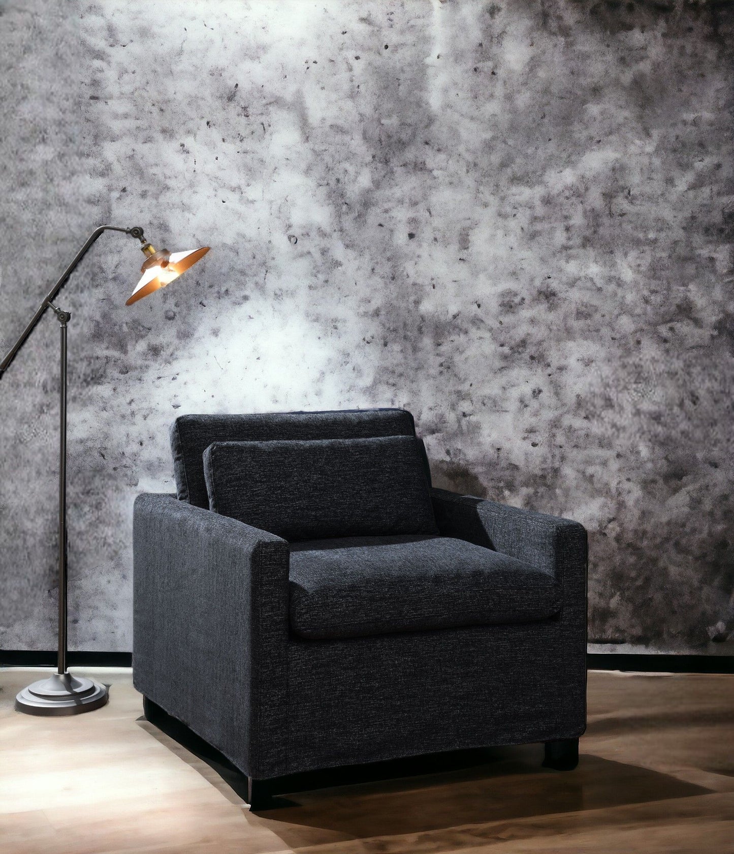 Naveen - Swivel Chair With 1 Toss Pillow - Dark Gray