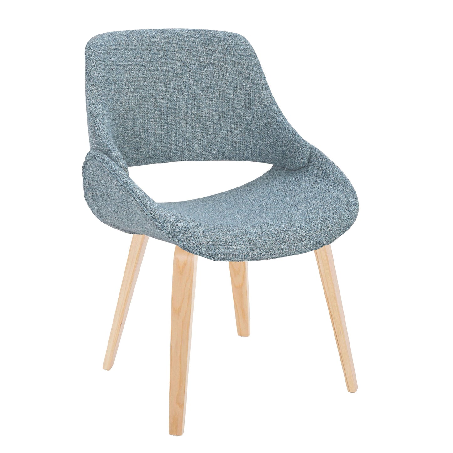 Fabrico - Mid-Century Modern Dining Chair (Set of 2) - Natural / Blue