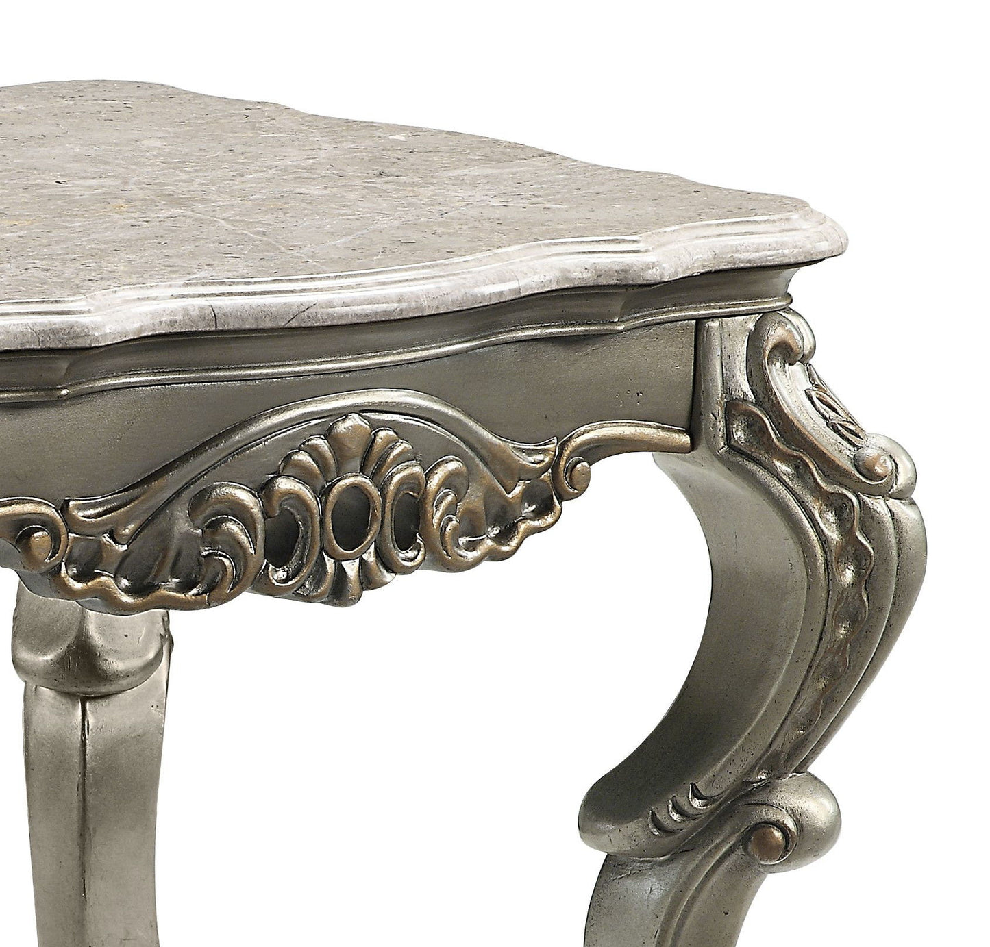 Miliani - Marble Top End Table With Marble Top - Antique Bronze / Natural Marble