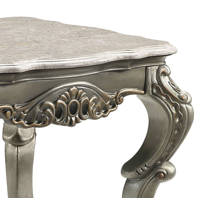 Miliani - Marble Top End Table With Marble Top - Antique Bronze / Natural Marble