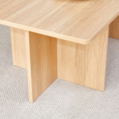 Modern Triangular Support Coffee Table, Lightweight And Stable, Perfectly Integrating Nature And Industry - Light Wood