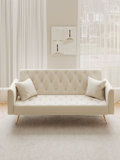 Convertible Double Folding Living Room Sofa Bed - Beige