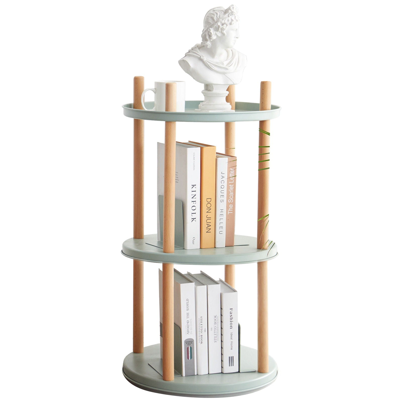 Storage Shelf, 360ÔøΩÔøΩÔøΩÔøΩÔøΩÔøΩÔøΩÔøΩÔøΩÔøΩÔøΩÔøΩÔøΩÔøΩÔøΩ Rotating Bookshelf, 3 Tier Bookcase With Large-Capacity Storage Space, Multifunctional Storage Rack, Compact Design For Living Room - Natural