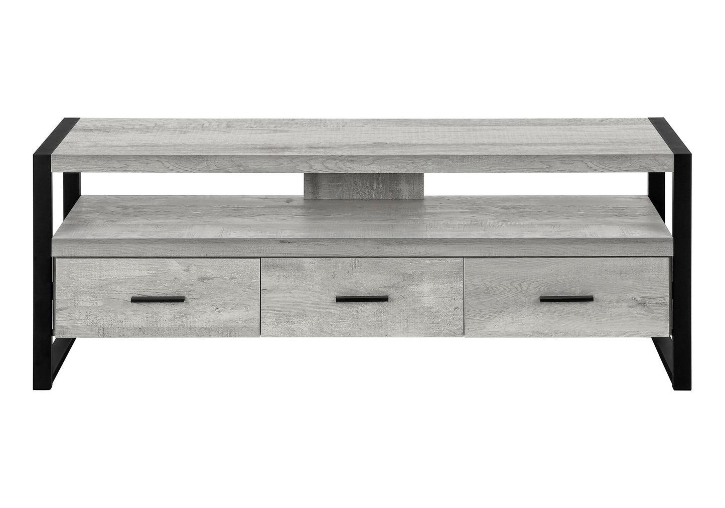 TV Stand, Console, Media Entertainment Center, Storage Drawers, Contemporary & Modern - Gray