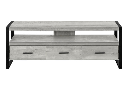 TV Stand, Console, Media Entertainment Center, Storage Drawers, Contemporary & Modern - Gray