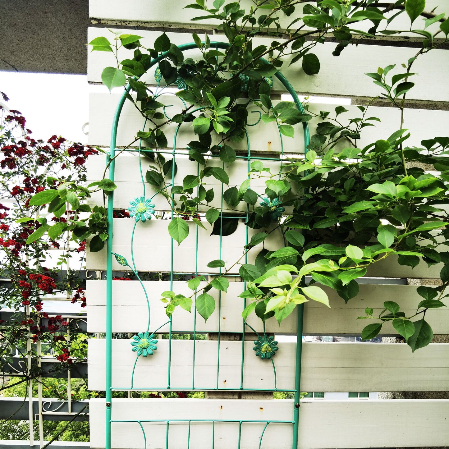 2 Pack Metal Garden Trellis Rustproof Trellis For Climbing Plants Outdoor Flower Support - Green